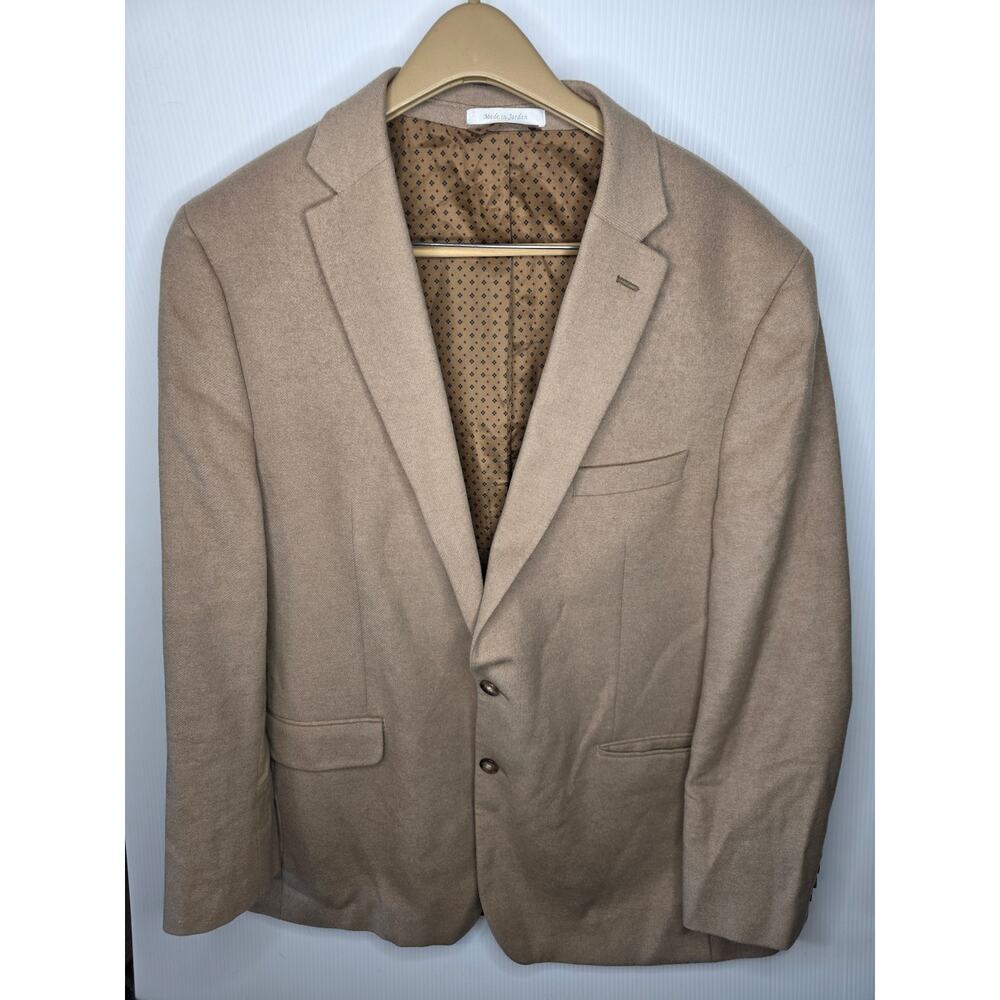 Lauren Ralph Lauren Men's Camel Beige Wool Silk Cashmere Blazer Sport Coat 46L